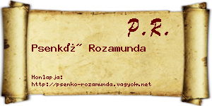 Psenkó Rozamunda névjegykártya